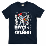 Happy 101 Days Of School Funny Dabbing Dog Pencil T-Shirt - Navy Blue
