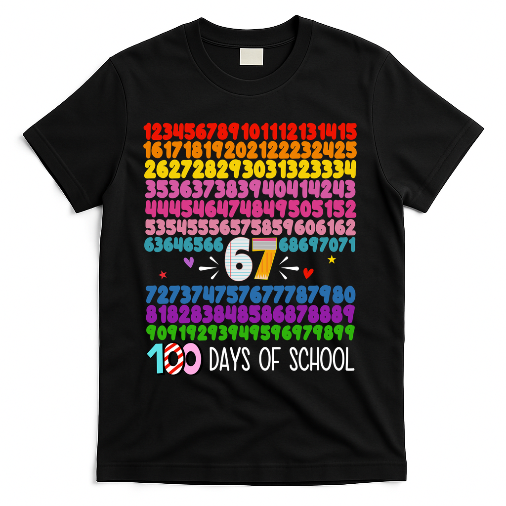 Happy 100 Days Of School Smarter 67 Teacher Students T-Shirt - Black