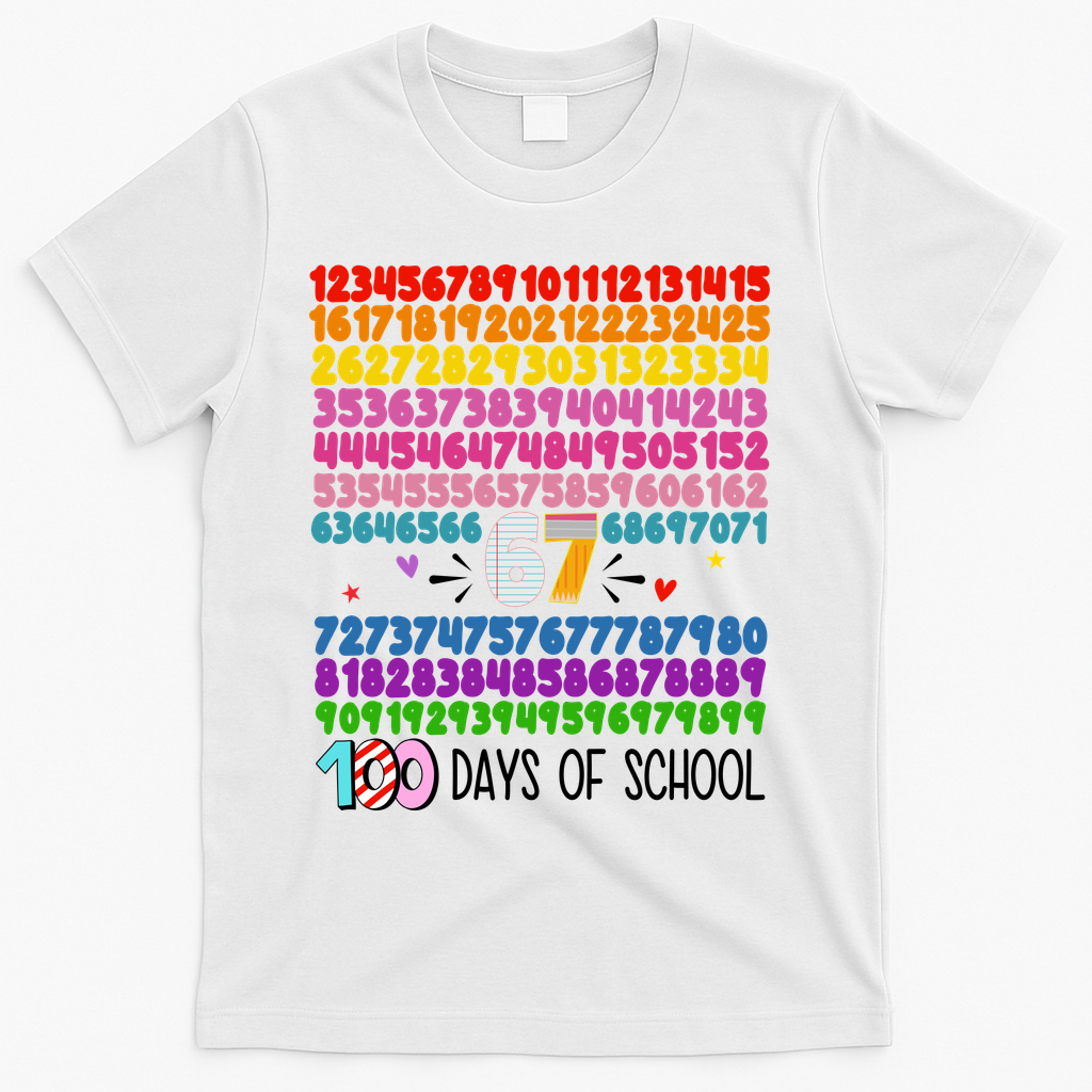 Happy 100 Days Of School Smarter 67 Teacher Students T-Shirt - White