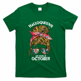 Halloqueens Are Born In October Birthday Women Halloween T-Shirt - Irish Green