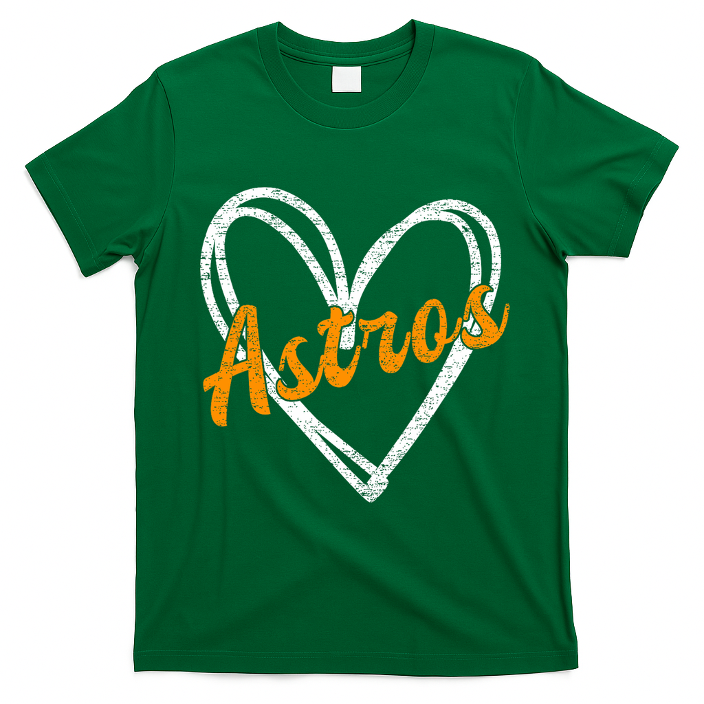 Heartfelt Astros Fan T-Shirt - Irish Green