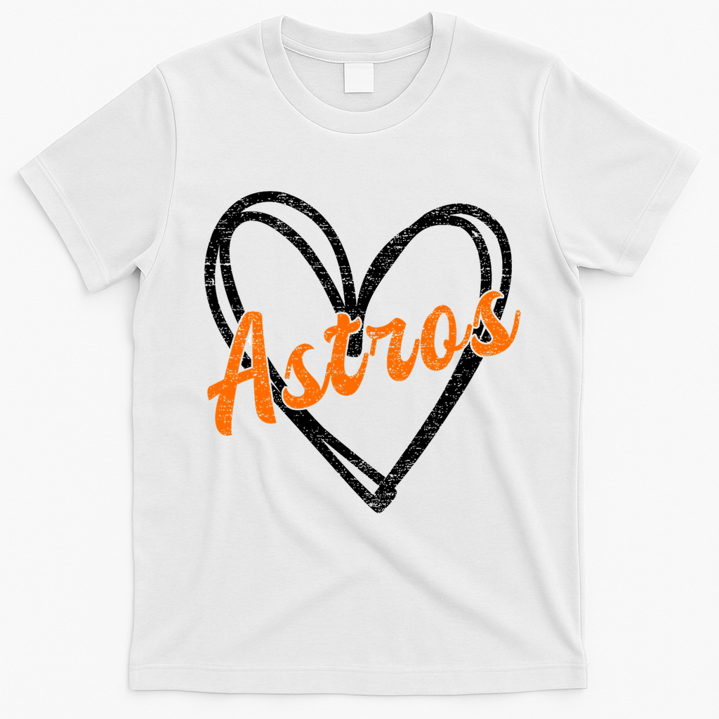 Heartfelt Astros Fan T-Shirt - White