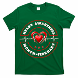 Heart Awareness Month February American Heart Health Emblem T-Shirt