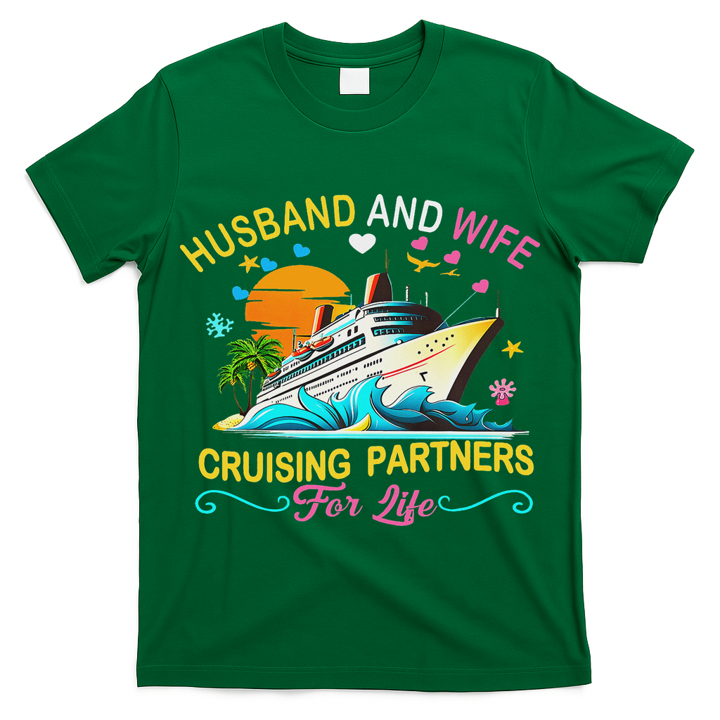 Husband And Wife Cruising Partners For Life Couple Cruise T-Shirt