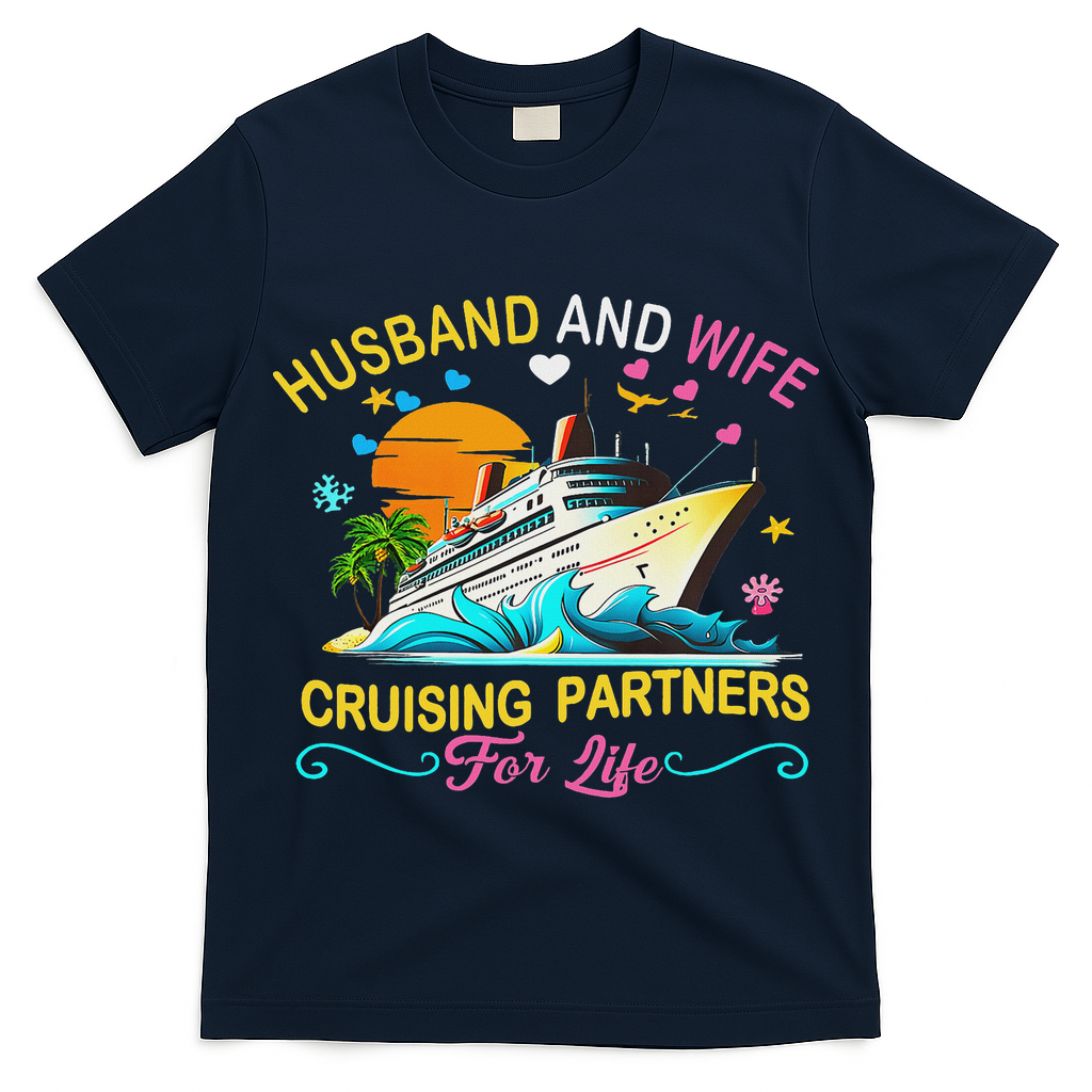 Husband And Wife Cruising Partners For Life Couple Cruise T-Shirt
