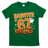 Haunted By 67 Funny Halloween 6-7 T-Shirt - Irish Green