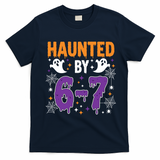 Haunted By 67 Halloween Gift Meme T-Shirt - Navy Blue