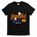 Haunted By 67 Halloween Funny Meme Joke T-Shirt - Black
