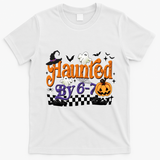 Haunted By 67 Halloween Funny Meme Joke T-Shirt - White