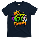 Haunted By 67 Halloween Meme Graffiti 6-7 T-Shirt - Navy Blue