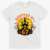Haunted By 67 Funny Six Seven Gen Alpha Z Halloween T-Shirt - White