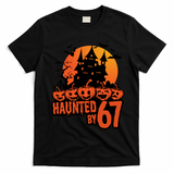 Haunted By 67 Halloween 6-7 Spooky Meme Funny T-Shirt - Black