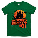 Haunted By 67 Halloween 6-7 Spooky Meme Funny T-Shirt - Irish Green