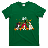 Halloween Boxer Dog Boo With Pumpkin Funny Gifts T-Shirt - Irish Green