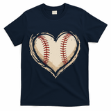 Heart Baseball Love T-Shirt - Navy