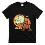 Halloween Boo Rex Trex Dinosaur Ghost T-Shirt - Black