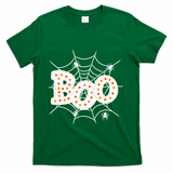 Halloween Boo Spider Web Spooky Season T-Shirt - Green