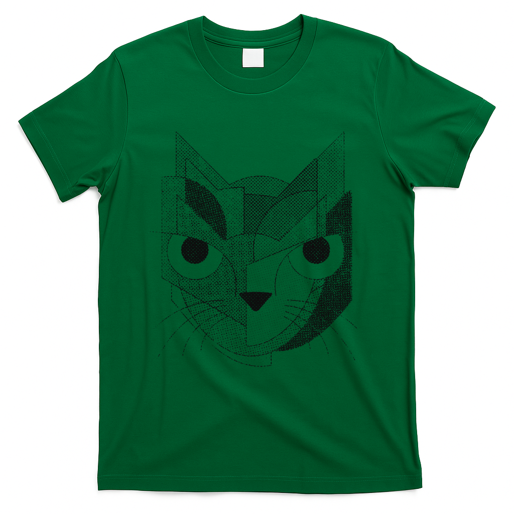 halftone cat - Green