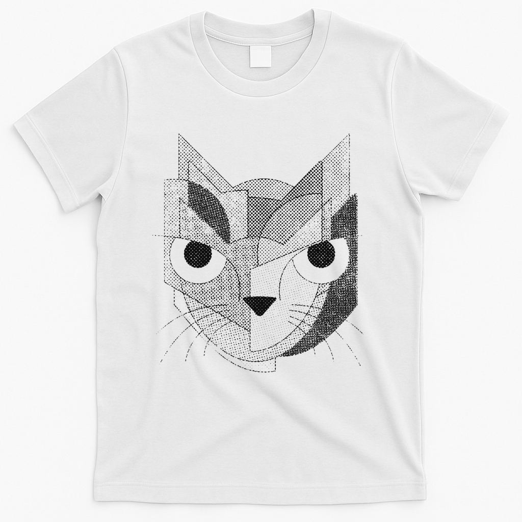 halftone cat - White