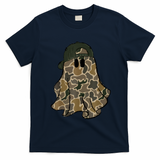 Halloween Camouflage Camo Ghost Hello Hunting Season T-Shirt - Navy Blue