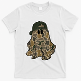 Halloween Camouflage Camo Ghost Hello Hunting Season T-Shirt - White