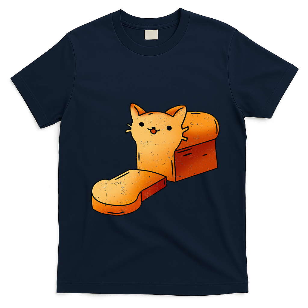 Halloween Costume Cat Loaf Lazy Funny Bread Kitten Kitty T-Shirt - Navy Blue