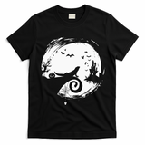 Halloween Costume for Bearded Dragon Spooky Moon Silhouette T-Shirt - Black
