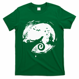 Halloween Costume for Bearded Dragon Spooky Moon Silhouette T-Shirt - Irish Green