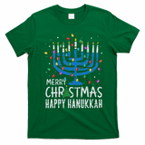 Happy Christmas Hanukkah Chanukah Jewish T-Shirt - Irish Green