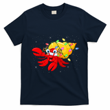 Hermit Crab Lover Xmas Lighting Santa Hermit Crab Christmas T-Shirt - Navy Blue