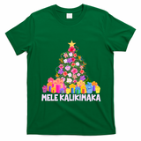Hawaiian Christmas Mele Kalikimaka Tropical Flower Tree T-Shirt - Irish Green