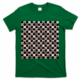 Halloween Checkered Print in Black and White - Green