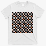 Halloween Checkered Print in Black and White - White
