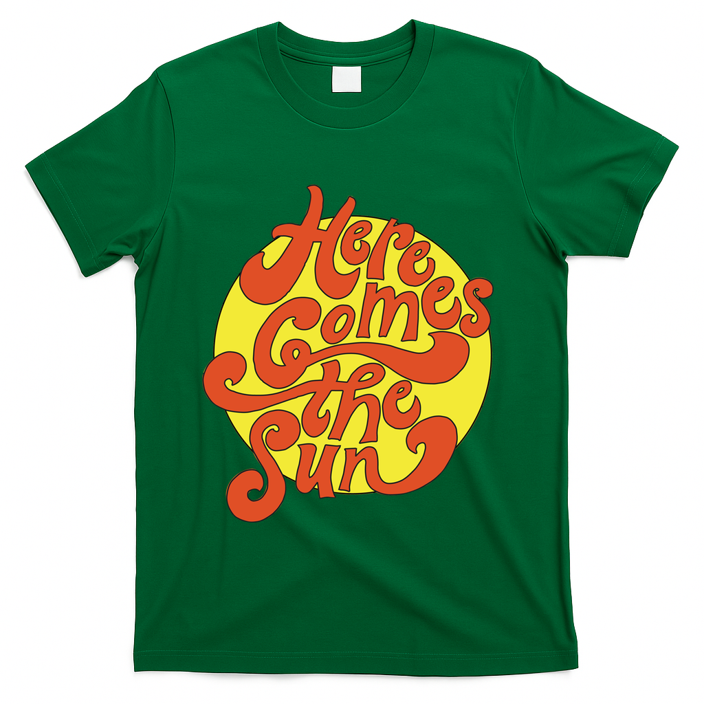Here Comes The Sun Summer Beach Retro T-Shirt - Green