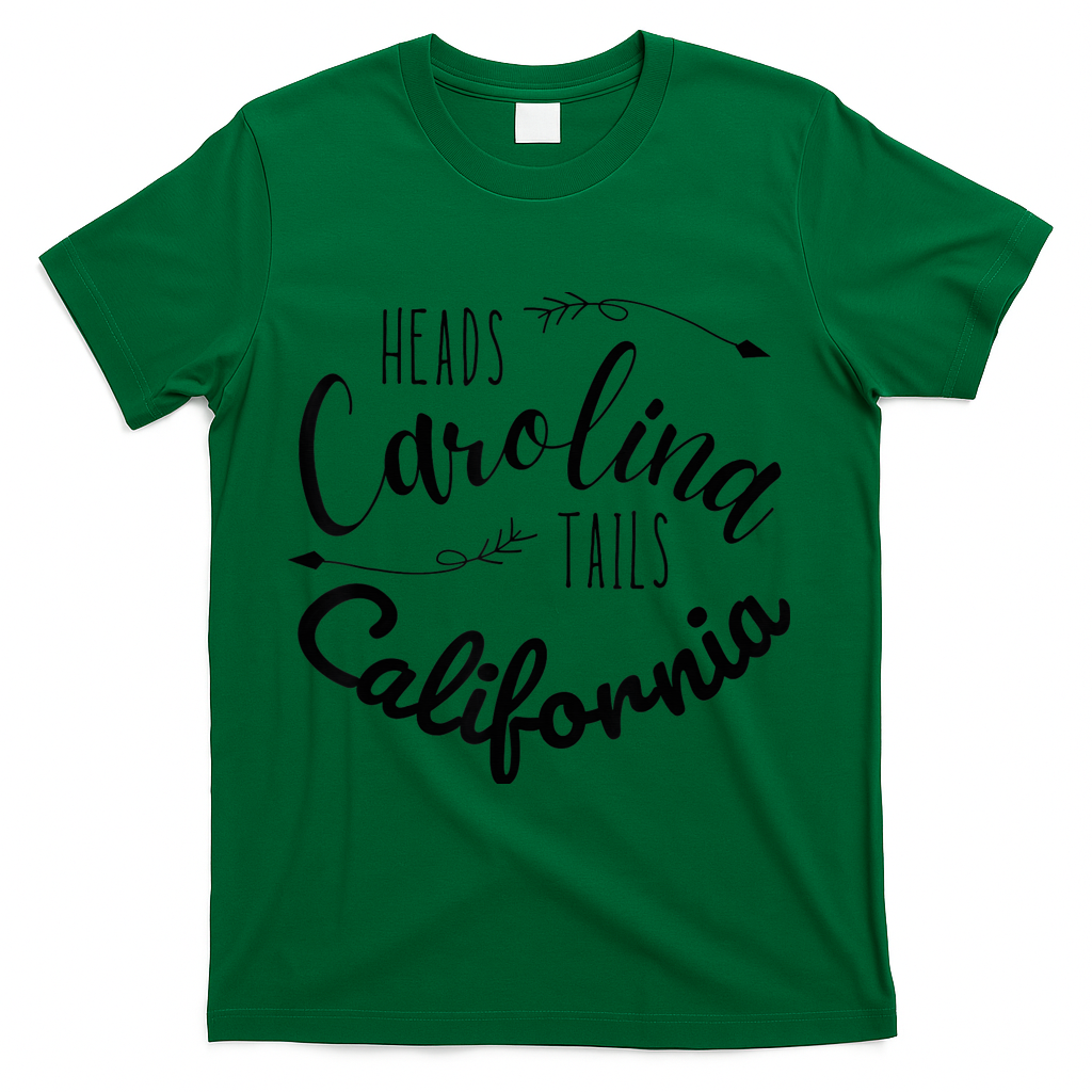 Heads Carolina Tail California Western Summer Beach Paradise T-Shirt - Green