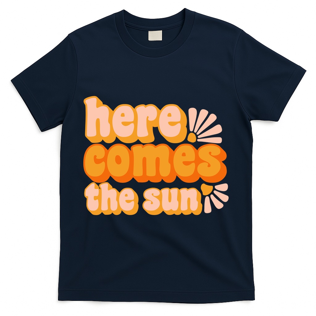 Here Comes The Sun Summer Vibes T-Shirt - Navy