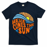 Here Comes The Sun Retro Summer T-Shirt - Navy
