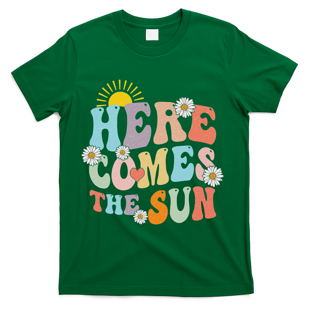Here Comes The Sun Summer Vacation Beach Family Matching T-Shirt - Green