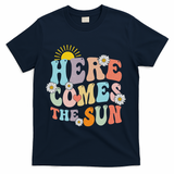 Here Comes The Sun Summer Vacation Beach Family Matching T-Shirt - Navy