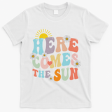 Here Comes The Sun Summer Vacation Beach Family Matching T-Shirt - White