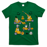Halloween Construction Vehicles Truck Pumpkin  T-Shirt - Irish Green