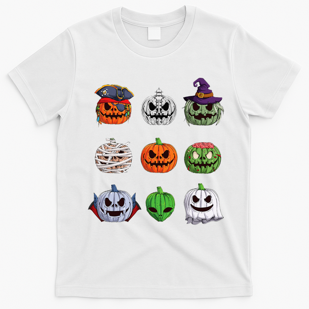 Halloween Costume Women Pumpkin Characters T-Shirt - White