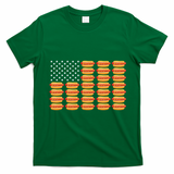 Hot Dog American Flag July 4th Patriotic Summer BBQ Funny T-Shirt - Irish Green