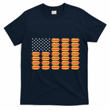 Hot Dog American Flag July 4th Patriotic Summer BBQ Funny T-Shirt - Navy Blue