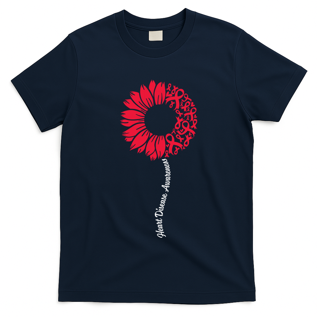 Heart Disease Awareness Month Sunflower T-Shirt