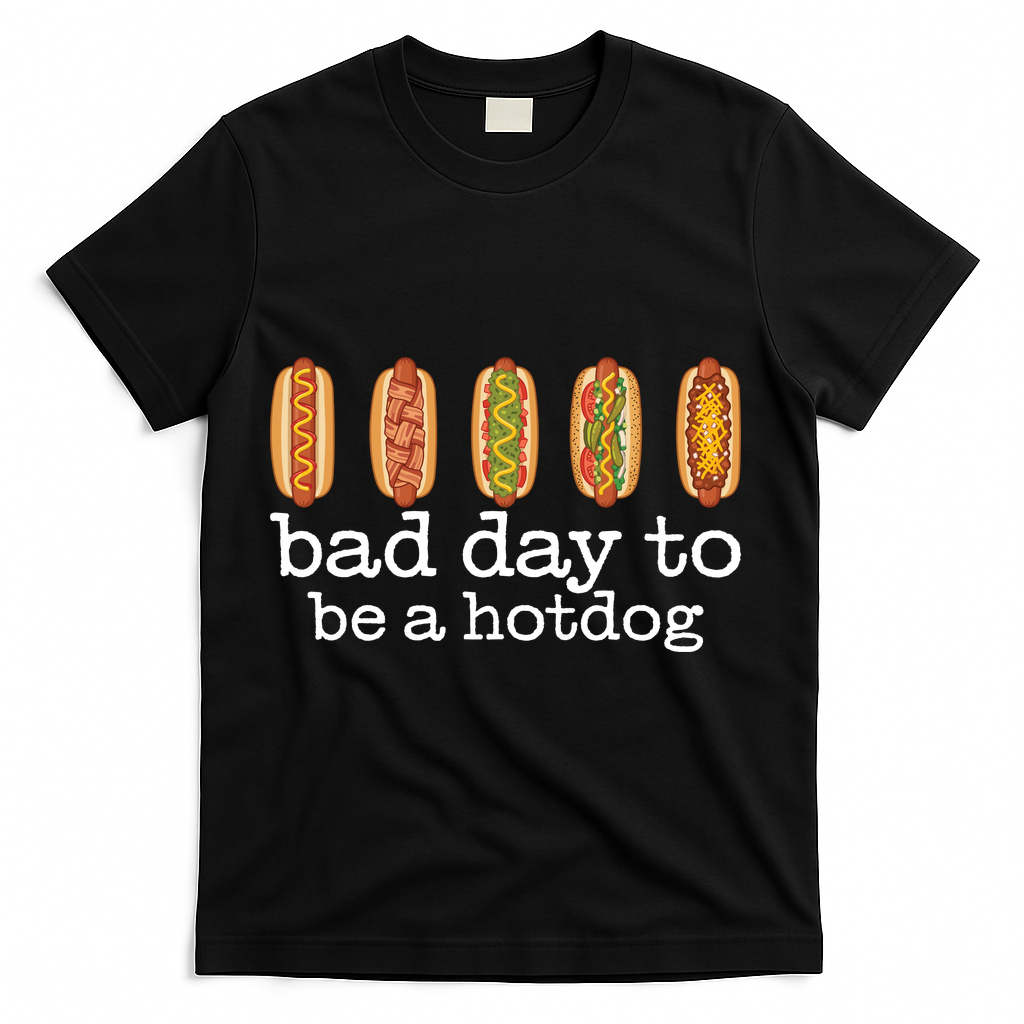 Hot Dog Bad Day To Be A Hotdog T-Shirt - Black