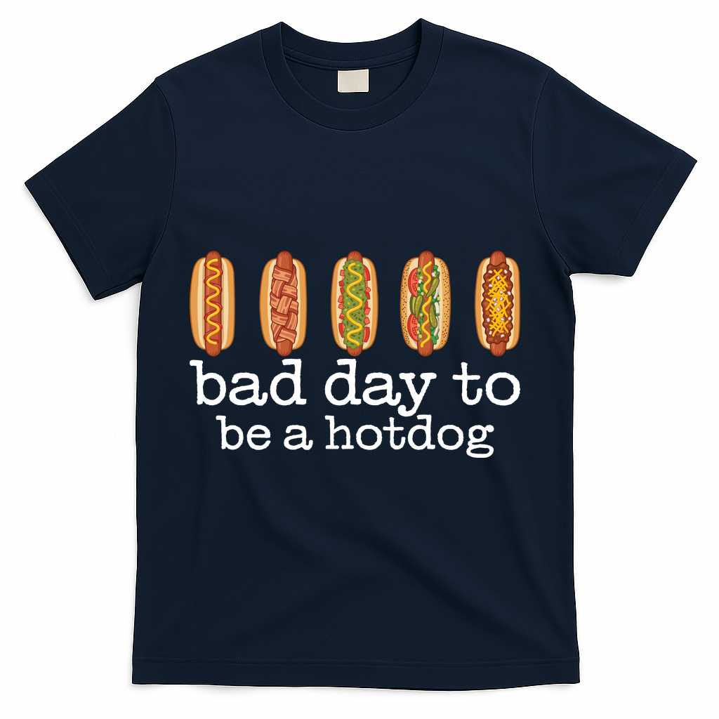 Hot Dog Bad Day To Be A Hotdog T-Shirt - Navy