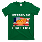 Hot Diggity Dog I Love Usa Funny T-Shirt - Irish Green