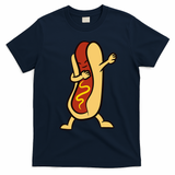 Hotdog Dabbing Funny Hot Dog T-Shirt - Navy Blue