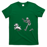 Halloween Dog Funny Skeleton Skeleton Chasing Dog Gift T-Shirt - Irish Green